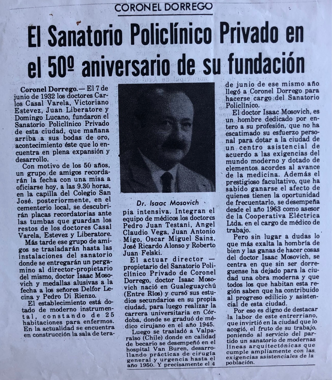 Articulo de diario antiguo